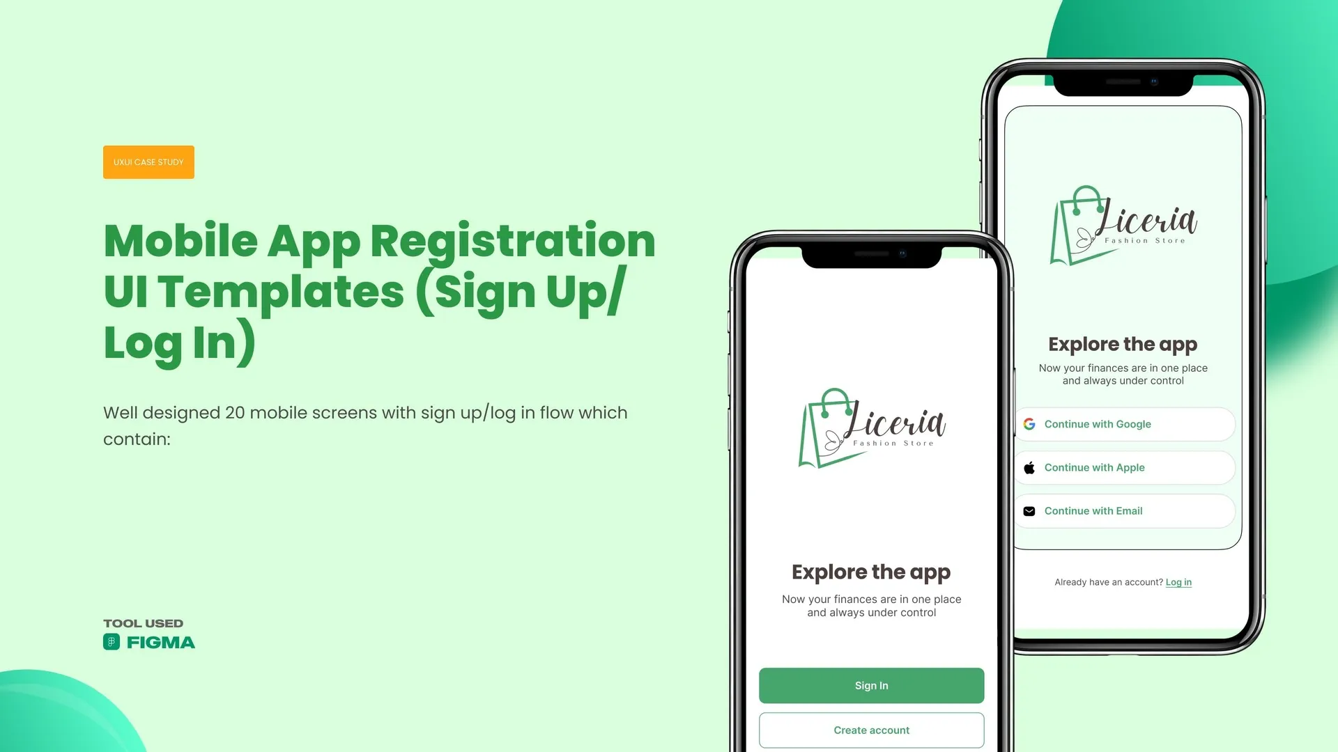 Registration UI Templates App Design